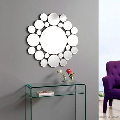 Espelho Decorativo Círculos Moderno Grande 60x60 cm - Viniko Menor preço em Espelho Decorativo Círculos Moderno Grande 60x60 cm - Viniko
