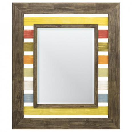 Espelho Decorativo com Moldura em Várias Cores Rústico com Bisotê 92x117cm - Decore pronto Menor preço em Espelho Decorativo com Moldura em Várias Cores Rústico com Bisotê 92x117cm - Decore pronto