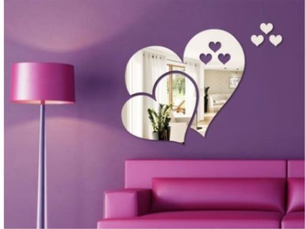 Espelho Decorativo em Acrílico - Mod. Coração AFLMIX Menor preço em Espelho Decorativo em Acrílico - Mod. Coração AFLMIX