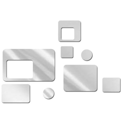 Espelho Decorativo Retângulos Vazados E Círculos Personalizável - Decoramix Menor preço em Espelho Decorativo Retângulos Vazados E Círculos Personalizável - Decoramix