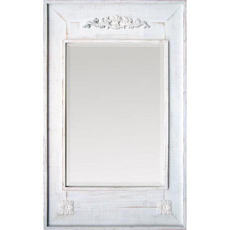 Espelho Decorativo Rústico com Bisotê Moldura Branca Estilo Provençal com Apliques 123x246cm - Decore pronto Menor preço em Espelho Decorativo Rústico com Bisotê Moldura Branca Estilo Provençal com Apliques 123x246cm - Decore pronto