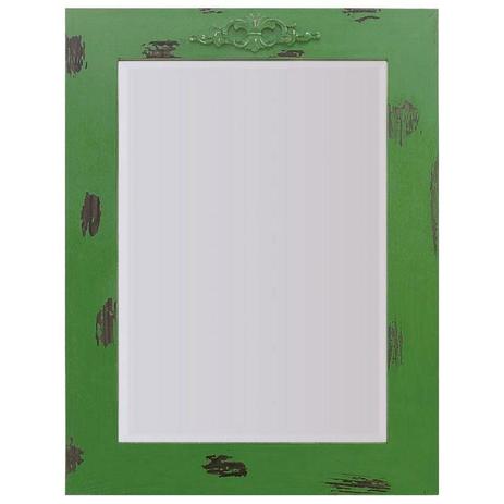 Espelho Decorativo Rústico com Moldura Verde Lixada e Aplique na Parte Superior - Decore pronto Menor preço em Espelho Decorativo Rústico com Moldura Verde Lixada e Aplique na Parte Superior - Decore pronto