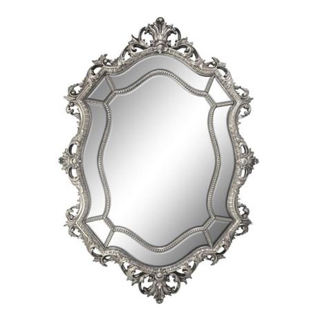 Espelho Grande com Moldura Clássica Decorativa Prata - Prime home decor Menor preço em Espelho Grande com Moldura Clássica Decorativa Prata - Prime home decor