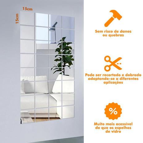 Espelho Mágico Decorativo Flex Autoadesivo Acrílico 15x15cm Pet - Magma Menor preço em Espelho Mágico Decorativo Flex Autoadesivo Acrílico 15x15cm Pet - Magma