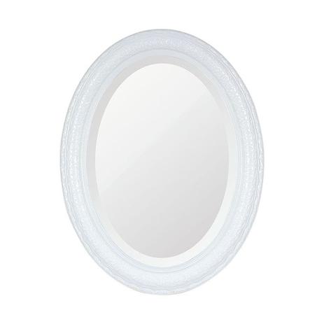 Menor preço em Espelho Oval Bisotê Branco Puro Grande - Santa luzia