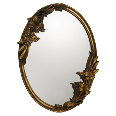 Menor preço em Espelho Oval Moldura Clássica Dourada Estilo Luiz XV - Prime home decor