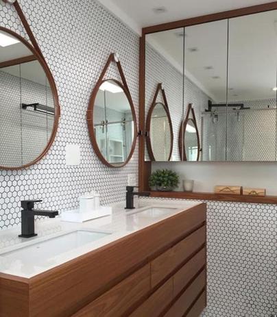 Espelho Redondo Com Alça de Couro - Marrom 60cm - FAP é boa?