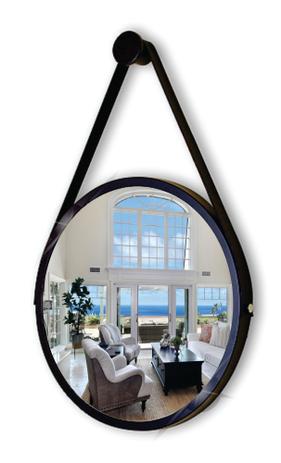 Espelho Redondo Decorativo Suspenso Com Alça 60cm + Suporte - MEV MIRROR Menor preço em Espelho Redondo Decorativo Suspenso Com Alça 60cm + Suporte - MEV MIRROR