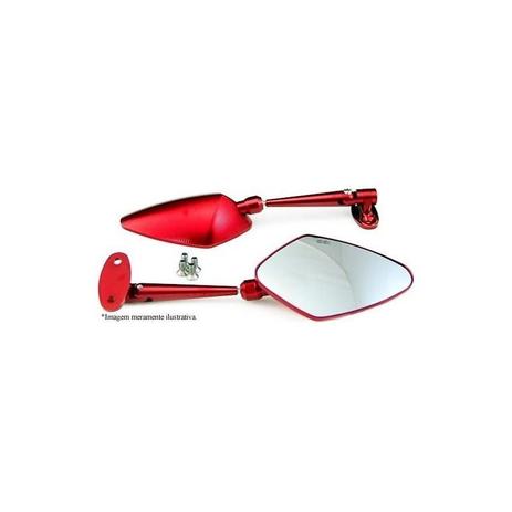 Espelho Retrovisor Em Alumínio Cbr250R Vermelho - Moto X Menor preço em Espelho Retrovisor Em Alumínio Cbr250R Vermelho - Moto X