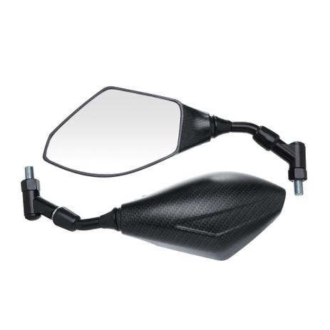Espelho Retrovisor Esportivo Full Carbono Moto X Fosco Hexagonal Universal Rosca 10Mm Menor preço em Espelho Retrovisor Esportivo Full Carbono Moto X Fosco Hexagonal Universal Rosca 10Mm