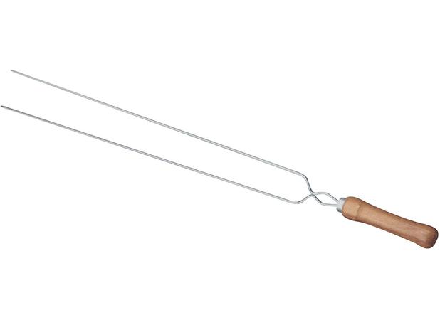 Espeto Duplo Fino Aço Inox Cabo de Madeira 65 cm Mor - OMM 013 Menor preço em Espeto Duplo Fino Aço Inox Cabo de Madeira 65 cm Mor - OMM 013
