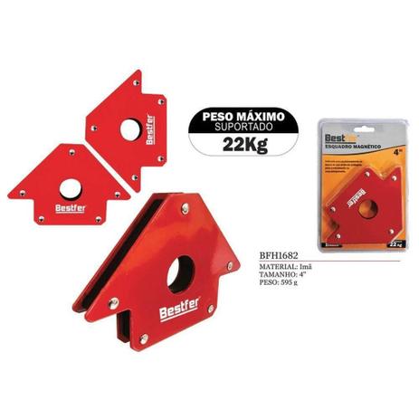 Esquadro Magnético Bestfer 4” 22kg Menor preço em Esquadro Magnético Bestfer 4” 22kg