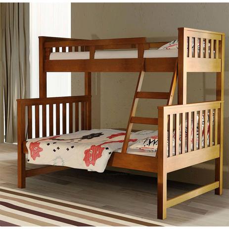 Estação de Dormir com Cama de Casal Madeira Maciça Castanho Claro - Saraiva Menor preço em Estação de Dormir com Cama de Casal Madeira Maciça Castanho Claro - Saraiva