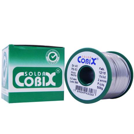 Estanho Cobix P/ Solda Rolo Verde - Fio 1,5 MM - 500g Menor preço em Estanho Cobix P/ Solda Rolo Verde - Fio 1,5 MM - 500g