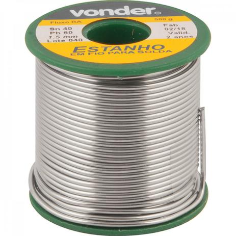 Estanho em fio 15 mm 40 x 60 com 500 g Vonder Menor preço em Estanho em fio 15 mm 40 x 60 com 500 g Vonder