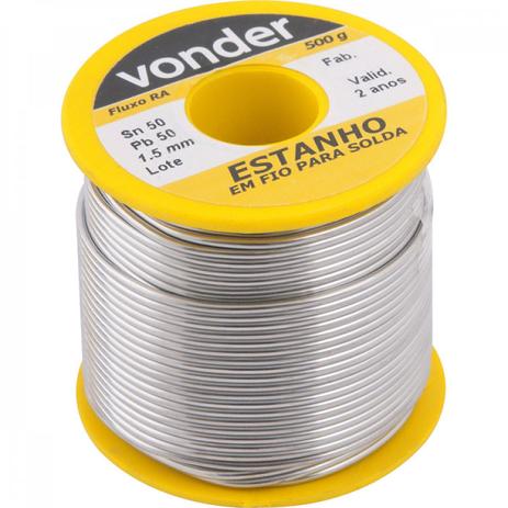 Estanho em fio 15 mm 50 x 50 com 500 g Vonder Menor preço em Estanho em fio 15 mm 50 x 50 com 500 g Vonder
