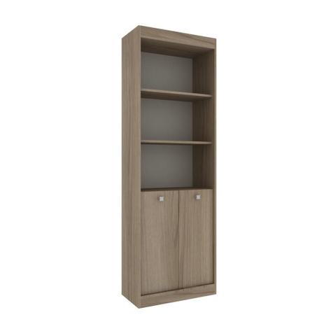 Estante 2 Portas Avela e Branco - Hecol móveis Menor preço em Estante 2 Portas Avela e Branco - Hecol móveis