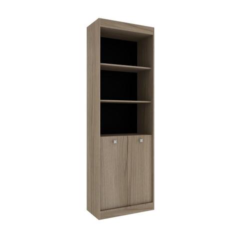 Estante 2 Portas Avela e Preto - Hecol móveis Menor preço em Estante 2 Portas Avela e Preto - Hecol móveis