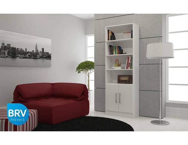 Estante 3 Prateleiras e 2 Portas Bl 03-06 Branco BRV Móveis Menor preço em Estante 3 Prateleiras e 2 Portas Bl 03-06 Branco BRV Móveis
