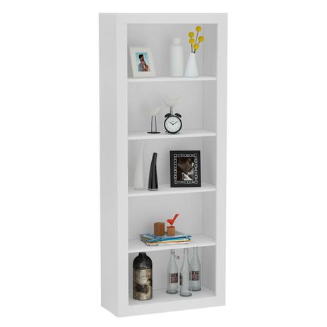 Estante 4 Prateleiras Com Vistas Branco 214182 Politorno Móveis Menor preço em Estante 4 Prateleiras Com Vistas Branco 214182 Politorno Móveis