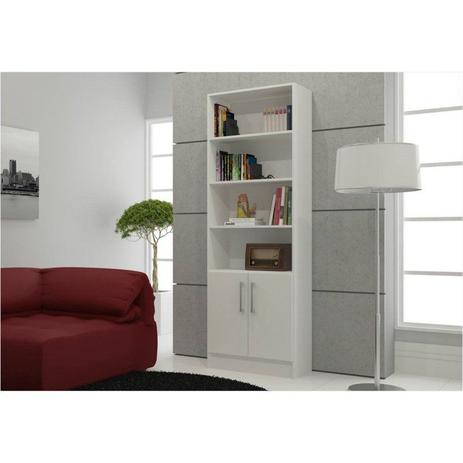 Estante com 02 Portas de Abrir para Sala ou Home Office BL 03 Branco - BRV Menor preço em Estante com 02 Portas de Abrir para Sala ou Home Office BL 03 Branco - BRV