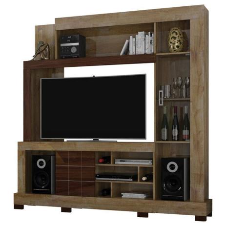 Estante Com Porta Vidro Para Tv 50” Cristal Dorale Brilho Conhaque Brilho DJ Móveis 13327 Menor preço em Estante Com Porta Vidro Para Tv 50” Cristal Dorale Brilho Conhaque Brilho DJ Móveis 13327