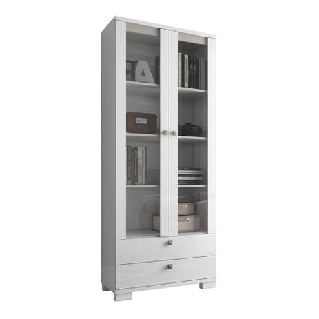 Estante Cristaleira 2 PT Branco - Dalla costa Menor preço em Estante Cristaleira 2 PT Branco - Dalla costa