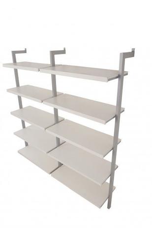 Estante de parede Comac modelo LM dupla com 10 prateleiras tamanho 200 x 180 x 40cm cor cinza branco Menor preço em Estante de parede Comac modelo LM dupla com 10 prateleiras tamanho 200 x 180 x 40cm cor cinza branco