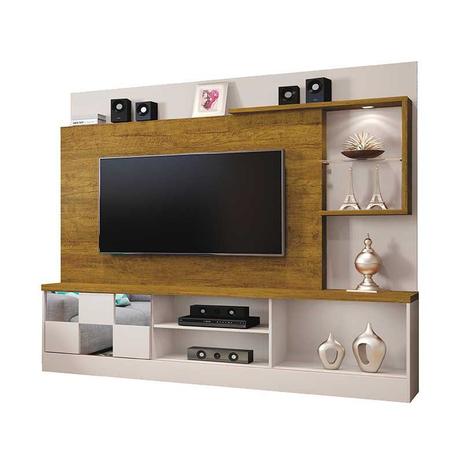 Estante Home Dinamarca Plus Para TV Até 65 Polegadas Mavaular Off White/Mel - MAUVAULAR Menor preço em Estante Home Dinamarca Plus Para TV Até 65 Polegadas Mavaular Off White/Mel - MAUVAULAR