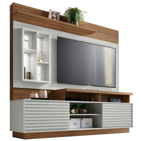 Estante Home Painel para TV até 65 Pol. Eldorado Off White/Nogueira - Linea Brasil Menor preço em Estante Home Painel para TV até 65 Pol. Eldorado Off White/Nogueira - Linea Brasil