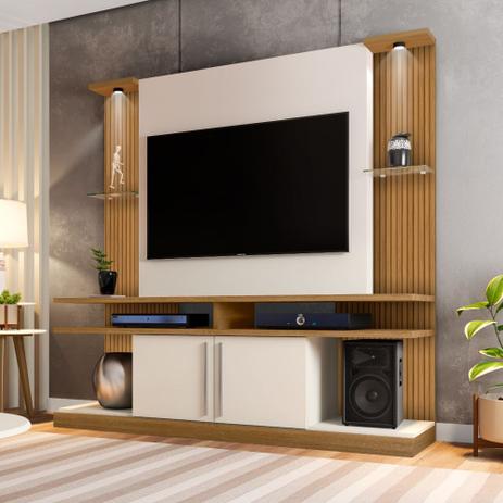 Estante Home Painel para TV de até 60 Polegadas New York Cinamomo / Off White - Móveis Bechara Menor preço em Estante Home Painel para TV de até 60 Polegadas New York Cinamomo / Off White - Móveis Bechara