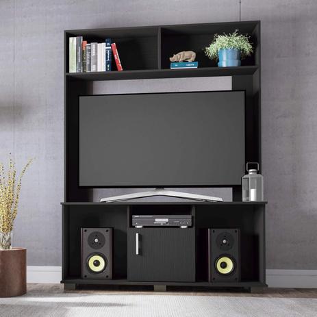 Estante Home para TV até 55 Polegadas 1 Porta Bali Siena Móveis Preto Texturizado Menor preço em Estante Home para TV até 55 Polegadas 1 Porta Bali Siena Móveis Preto Texturizado