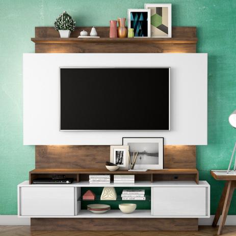 Estante Home para TV até 55 Polegadas 2 Portas LED TB112L Dalla Costa Off White/Nobre Menor preço em Estante Home para TV até 55 Polegadas 2 Portas LED TB112L Dalla Costa Off White/Nobre