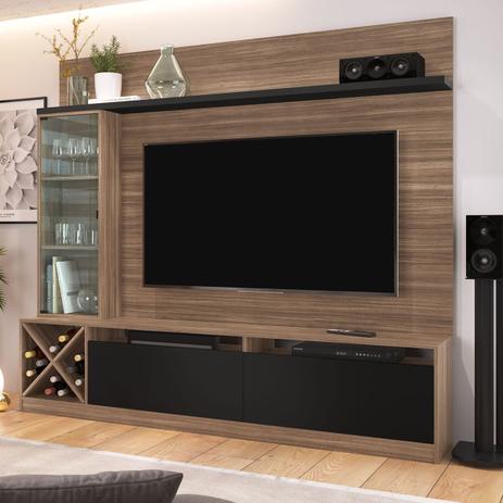 Estante Home Quiditá Sorrento P/ TV Até 50 Pol 3 Portas Montana/Preto - Quiditá Móveis Menor preço em Estante Home Quiditá Sorrento P/ TV Até 50 Pol 3 Portas Montana/Preto - Quiditá Móveis