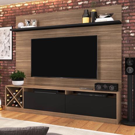 Estante Home Quiditá Vicenza P/ TV Até 50 Pol 2 Portas Montana/Preta - Quitidá móveis Menor preço em Estante Home Quiditá Vicenza P/ TV Até 50 Pol 2 Portas Montana/Preta - Quitidá móveis
