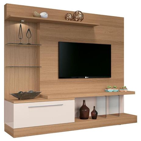 Estante Home Theater Allure Off White Freijó - HB Móveis - HB Moveis Menor preço em Estante Home Theater Allure Off White Freijó - HB Móveis - HB Moveis
