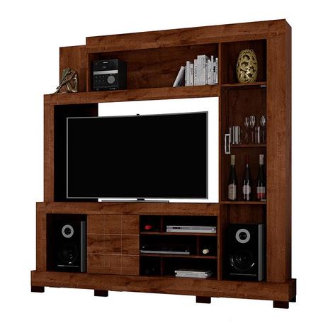 Estante Home Theater Cristal 13327 - DJ Móveis- Rústico Malbec Menor preço em Estante Home Theater Cristal 13327 - DJ Móveis- Rústico Malbec
