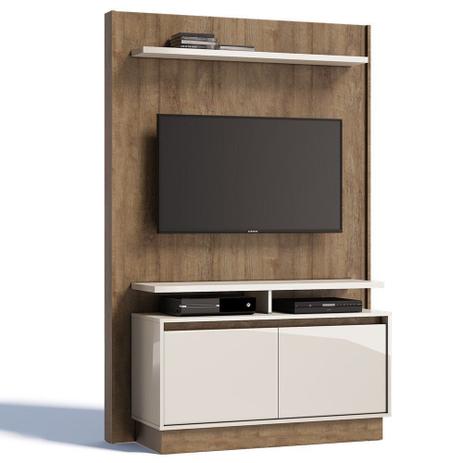 Menor preço em Estante Home Theater Fit Madeira Touch/Off White Brilho - Imcal