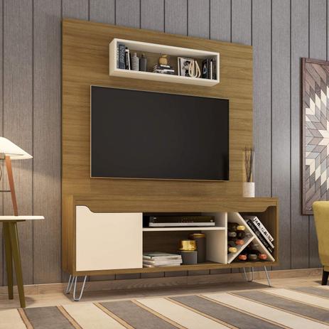 Estante Home Theater Lauren para TV até 52 Polegadas e Adega Exclusiva Móveis Bechara Cinamomo/Off-White Menor preço em Estante Home Theater Lauren para TV até 52 Polegadas e Adega Exclusiva Móveis Bechara Cinamomo/Off-White