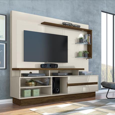 Estante Home Theater Madetec Vicente Off White/Savana Menor preço em Estante Home Theater Madetec Vicente Off White/Savana