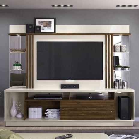 Estante Home Theater p/ TV 55” Madetec Frizz Gold Off White / Savana Menor preço em Estante Home Theater p/ TV 55” Madetec Frizz Gold Off White / Savana