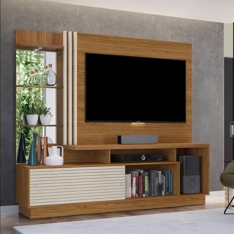 Estante Home Theater p/ TV 60” Madetec Frizz Plus Naturale / Off White Menor preço em Estante Home Theater p/ TV 60” Madetec Frizz Plus Naturale / Off White