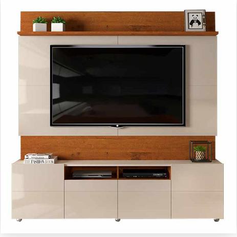Estante Home Theater Quadrus DJ Móveis para TV até 70” Rústico Terrara Off White Menor preço em Estante Home Theater Quadrus DJ Móveis para TV até 70” Rústico Terrara Off White