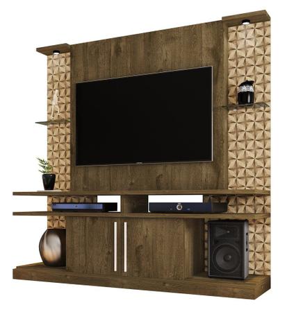 Estante Home York com Led e Prateleiras de Vidro Madeira Rustica/3D - Moveis Bechara - Móveis bechara Menor preço em Estante Home York com Led e Prateleiras de Vidro Madeira Rustica/3D - Moveis Bechara - Móveis bechara