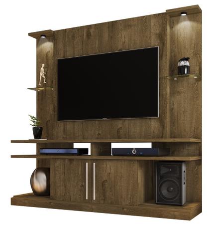Estante Home York com Led e Prateleiras de Vidro Madeira Rustica - Moveis Bechara - Móveis bechara Menor preço em Estante Home York com Led e Prateleiras de Vidro Madeira Rustica - Moveis Bechara - Móveis bechara