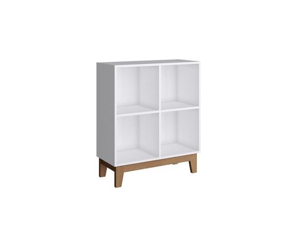 Estante Infantil 4 Nichos Retrô Branco - Completa Móveis Menor preço em Estante Infantil 4 Nichos Retrô Branco - Completa Móveis