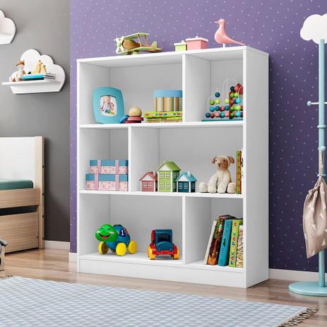 Estante Infantil Montessoriana com 6 Nichos - Branco - Nova Móbile Menor preço em Estante Infantil Montessoriana com 6 Nichos - Branco - Nova Móbile