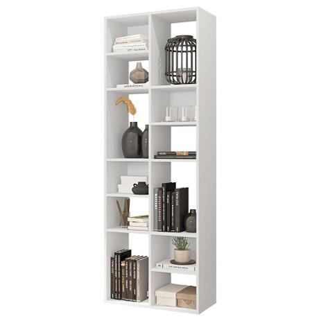 Estante Livreiro Multiuso 12 Nichos Branco Side Caemmun Menor preço em Estante Livreiro Multiuso 12 Nichos Branco Side Caemmun