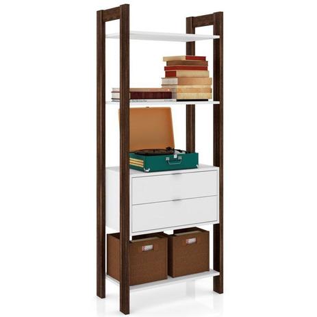 Estante Livreiro Multiuso 2 Gavetas AZ1010 Branco/Nogal - Tecno Mobili é boa?