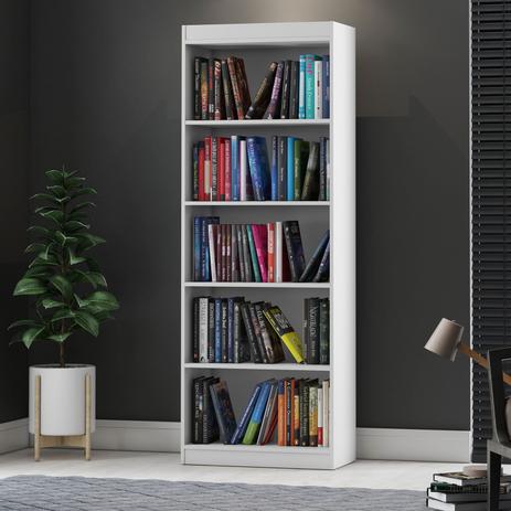Estante Livreiro Multiuso Patrimar Encanto 4 Prateleiras Branca - Patrimar móveis Menor preço em Estante Livreiro Multiuso Patrimar Encanto 4 Prateleiras Branca - Patrimar móveis